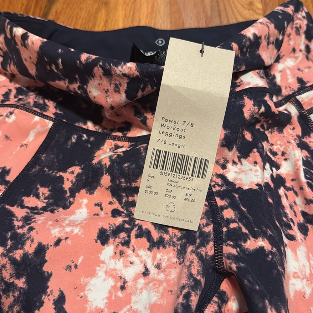 Sweaty Betty Power 7/8 Workout Leggings in Pink Abstract Tie Dye Print - Picture 5 of 7